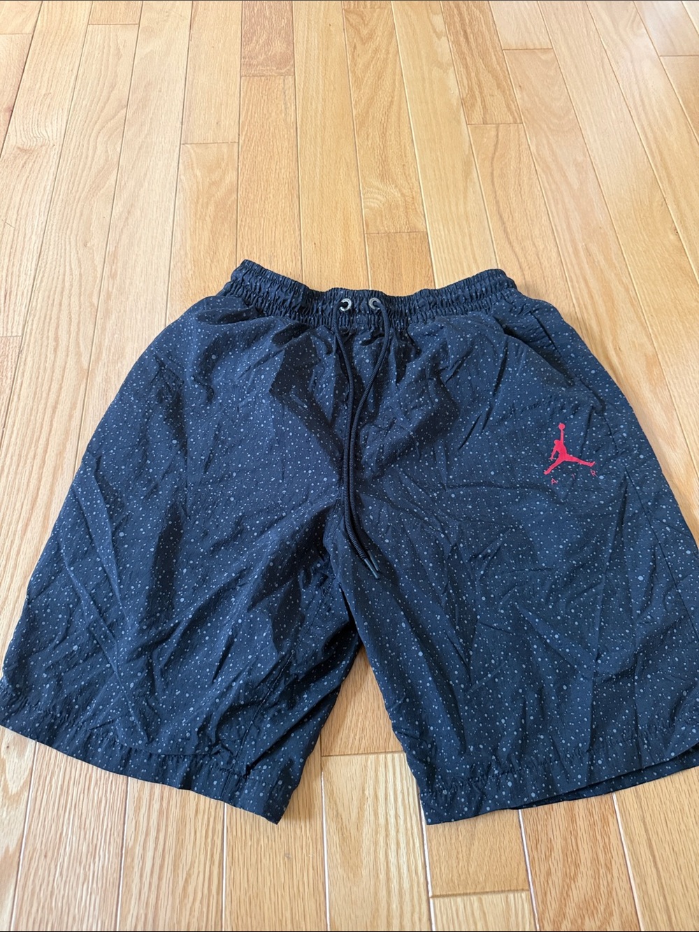 Jordan Black Athletic Shorts with Red Jumpman Accent